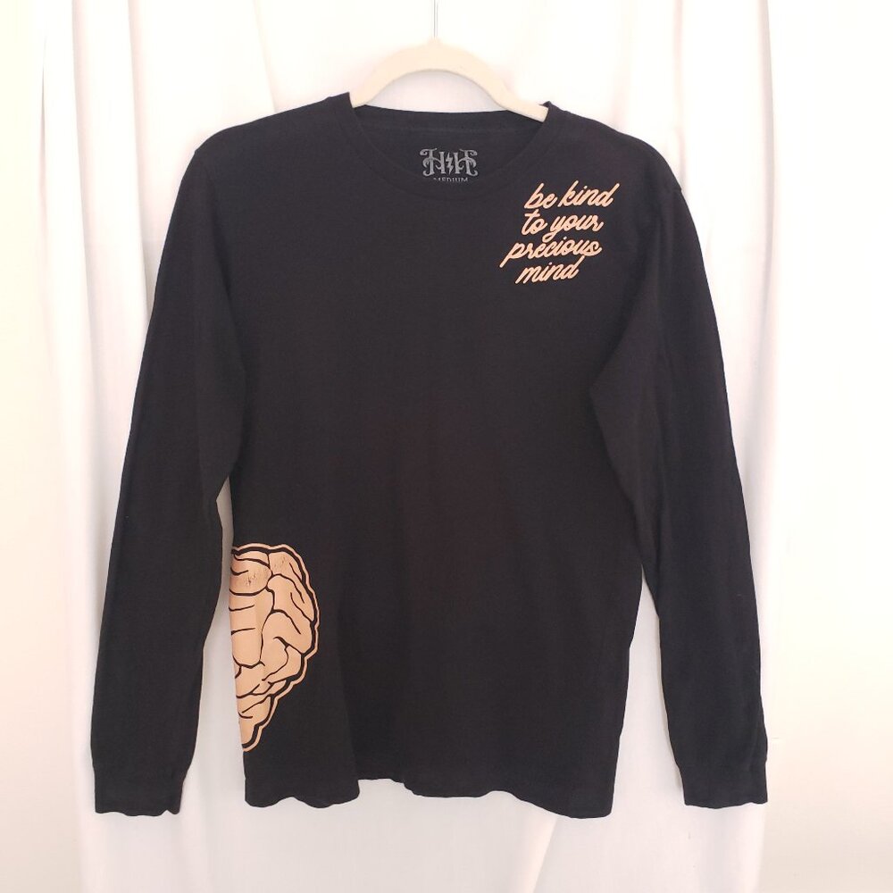 Hope For Harlow Black Be Kind To Your Precious Mind Graphic Handmade USA Size M